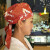 鹿色日式头巾帽服务员烤肉拉面寿司料理店防油烟掉发包头厨师帽子男女 深蓝色 T06 帽子 可调节