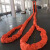 铸固 起重吊装带 涤纶柔性工业行车布双扣环眼吊带彩色护套吊车吊绳 1吨5米 