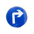 月桐（yuetong）道路安全标识牌交通标志牌-向右转弯  YT-JTB48  圆形φ600mm 