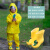 幼儿园男女儿童套装雨衣背带雨裤连体安吉游戏服两用款防水全身 901黄色(背带裤+上衣+雨鞋) XL