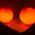 大门灯红色球形柱头灯红球围墙红光LED圆球灯户外防水太阳能光控 太阳能款+不锈钢底座+40厘米红球