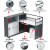 信京 职员办公桌椅组合现代简约办公家具隔断屏风工位员工办公桌 带侧柜干字型四人位