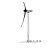 模型玩具仿真电动风力发电机商务工艺品拼装发电风车风机摆件 白色 90