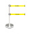 月桐（yuetong）不锈钢双层伸缩带隔离柱栏杆座一米线 DYT-Z0189 3米黄色伸缩带 镀锌底盘 印制禁止通行 