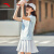 安踏（ANTA）快干POLO  网球风短袖女夏季新款学院T恤翻领半袖上衣162428139 水天蓝-1 XL(女175)