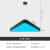 豪亭LED三角形吊灯办公室健身房网咖工业风造型灯创意个性几何异形灯 实心-黑框蓝光-边长60cm
