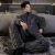 富乌男士睡衣珊瑚绒冬季加厚加绒三层夹棉法兰绒大码可外穿套装家居服 96212 L(适合100-130斤)
