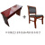 墨申会议室双人桌油漆培训桌椅组合定制 红胡桃色1.8米+三把椅子
