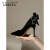 安德鲁 斯达克（Andrew Stark）黑色水钻蝴蝶结高跟鞋2024年新款尖头气质女神范细跟时尚单鞋 黑 色7. 5cm 36