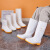 铸固 白色卫生雨靴 工作靴 厨房清洁工作鞋 耐酸碱耐油防滑雨鞋  44码 