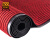 爱柯部落 双条纹PVC复合地垫 吸水防滑除尘脚垫门垫走道防滑垫1m×15m酒红色111326