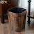 新中式复古仿木纹垃圾桶创意客厅厨房卫生间纸篓塑料无盖大号 小圆复古色