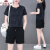 俞兆林运动套装女夏季2024新款冰丝速干短袖时尚短裤妈妈跑步大码休闲服 粉色 M(80-100斤)