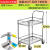 定制304双层不锈钢推车学校实验室手推车加厚医疗护理围栏小 201#45X60X90