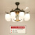 现代新中式隐形风扇灯客厅大气简约卧室风扇吊灯餐厅吊扇灯具 7158-6头-变频遥控-三色变光