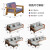 公熊沙发 实木沙发 北欧布艺沙发客厅组合小户型沙发床 客厅家具 胡桃色（灰色布套） 1+1+3+长茶几+电视柜
