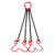 鑫士能 起重链条吊索具组合小孔专用吊钩吊装工具吊具吊环G80锰钢链条 0.6吨0.5米2钩 