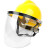 安全帽支架面屏防护头戴式焊帽面罩电焊工专用烧氩弧焊接防护罩E 黄】安全帽+支架+绿色屏
