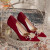 鞋柜（shoebox）达芙妮集团旗下婚鞋新娘鞋2024年新款红色高跟鞋秀禾结婚鞋婚纱两 红色 5cm 37