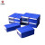 齐鲁铭鑫 组装式塑料零件盒 抽屉式元件盒 分类物料箱 组合收纳电子配件螺丝盒 桌面杂物置物盒收纳盒 蓝色盒子+透明抽+2个隔片+1个标签 0# 140*90*40
