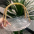 欧式花朵水晶玻璃水果盘大号家用简约茶盘零食托盘子珠光白简约风 双耳提梁果篮（长度约23厘米）