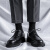 MEDYSTER黑色皮鞋男士夏季韩版英伦风正装商务增高厚底西装感休闲男鞋 红色@尺码选择@ 38