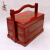 食盒提篮 多层 中式仿古代中式食盒结婚庆陪嫁红色复古装送餐饭盒 红色 (龙凤呈祥) 0ml