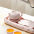 一品仟堂粉色小型茶盘荷花茶台陶瓷干泡盘创意简约储蓄水托盘壶承
