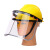 锐麻   配帽式防飞溅面屏切割打磨面罩铝包边支架防护面罩 黄色帽+黑支架+1.0PC面屏(耐高温) 均码 