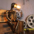 创意复古灯饰水管机器人朋克风工业铁管台灯礼物咖啡酒吧装饰摆件 里奥(灯罩二) 按钮开关