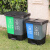 双桶垃圾分类垃圾桶大号脚踏式干湿分离连体桶公共场合  乐贝静 60升分类垃圾桶(绿+灰) 组装款