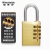 稳斯坦 W7213 (1个)黄铜密码挂锁 行李箱密码锁防盗拉杆箱锁背包锁柜门锁 4轮大号