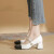 浙系玛丽珍女鞋2024年夏季新款法式粗跟英伦小皮鞋女单鞋 银色凉鞋 34