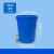 加厚大号垃圾桶工厂户外环卫分类塑料桶商用厨房圆桶带盖水桶 蓝色380#铁柄桶不带盖约210升