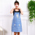 簌禧厨房围裙韩版时尚卡通可爱围腰防油污工作广告 logo定制印字 咖啡色