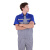 斯卡地尔（Scotoria）半袖工作服套装 分体式夏季半袖舒适高棉TC1501 蓝灰拼色 M
