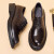 Walker Shop品牌皮鞋男新款英伦复古手工商务正装厚底三接头休闲鞋子男鞋 黑色 40