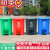 上海分类垃圾桶家用大号带盖脚踏干湿脚踩户外可回收厨余有害箱筒 50L特厚脚踏灰桶黄盖