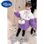 迪士尼女童时髦外套冬款2023秋冬新款韩版儿童洋气加绒加厚羊羔绒毛毛衣 紫色外套【无包包】 170 建议160身高-170身高