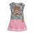 莫斯奇诺（MOSCHINO）BABY童装 女童套装 小熊款短袖T恤短裙儿童套装HDG00HLBB87 浅灰/粉红色 4