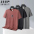 吉普（JEEP）美式印花男士短袖T恤男2024夏季新款t恤宽松加肥加大码半袖体T恤 黑色 2XL(110-130斤左右)