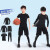 奥尼捷（AONIJIE）儿童运动套装男童健身速干短袖背心春夏紧身衣训练服足球篮球 灰线三件套高弹 训练新款 120