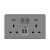 13A多孔USB充电type-c灰色香港面板86型英式英标港开关插座 人体感应