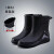 上海男士雨鞋中筒工作劳保防水鞋胶鞋加厚防滑雨靴加绒防雨耐磨 658灰色无棉标准码 39