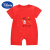 迪士尼（Disney）新生婴儿连体衣大红色衣服夏季短袖初生百天周岁宝宝满月服和尚服 夏季半袖岁岁平安 66cm