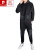 皮尔卡丹春秋季加肥加大码男士运动卫衣套装肥佬潮流搭配帅气休闲两件套。 黑色-32137 M(100-120斤)