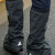 高筒防雨鞋套雨季外穿户外加厚下雨天耐磨防水防滑神器通用鞋雨靴 黑色M