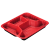 塑料盒子长方形 打包盒一次性餐盒长方形三格四格饭盒外卖快餐盒子塑料分格便当盒 红色 红3格1000套无盖