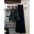 一语时季 YUSHIJI裙裤夏天女套装2024夏季新款穿搭一整套韩版时尚减龄碎花吊带显瘦 黑色裤裙 M建议95105斤