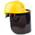 迈恻亦电焊面罩带风扇安全帽翻盖风式防护罩夏季防晒头戴式轻便氩弧焊 透明组合+1个透明面屏